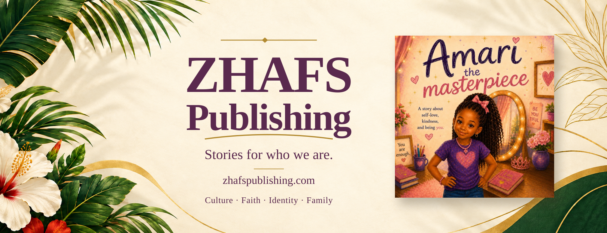 ZHAFS Publishing promotion featuring Amari the Masterpiece