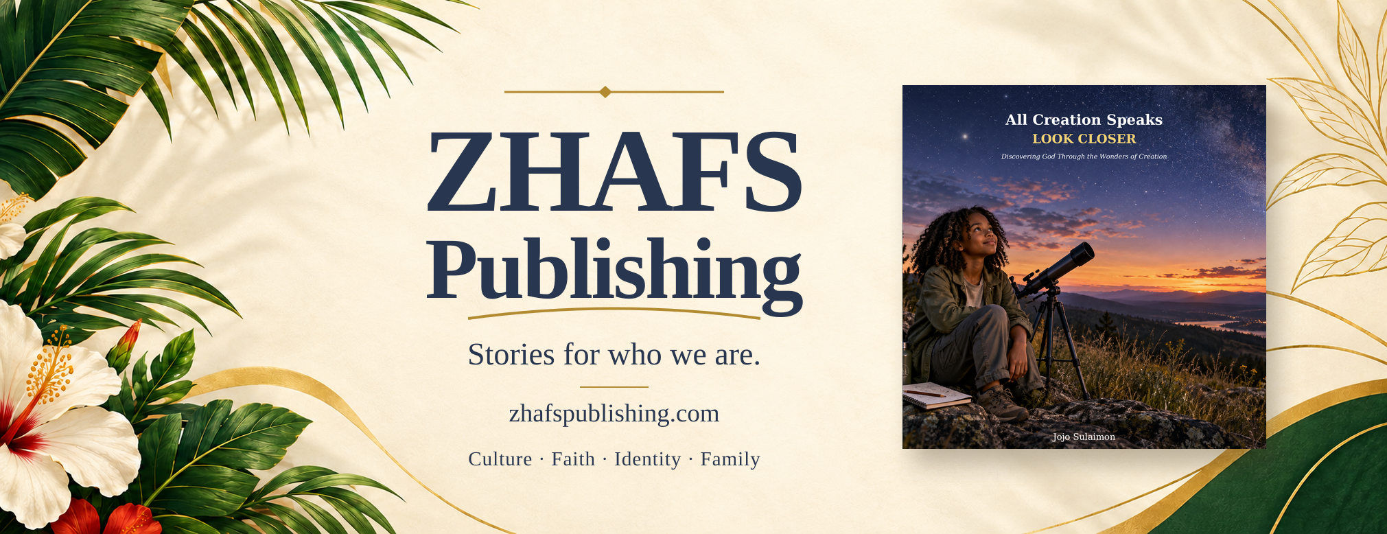 ZHAFS Publishing promotion featuring All Creation Speaks: Look Closer