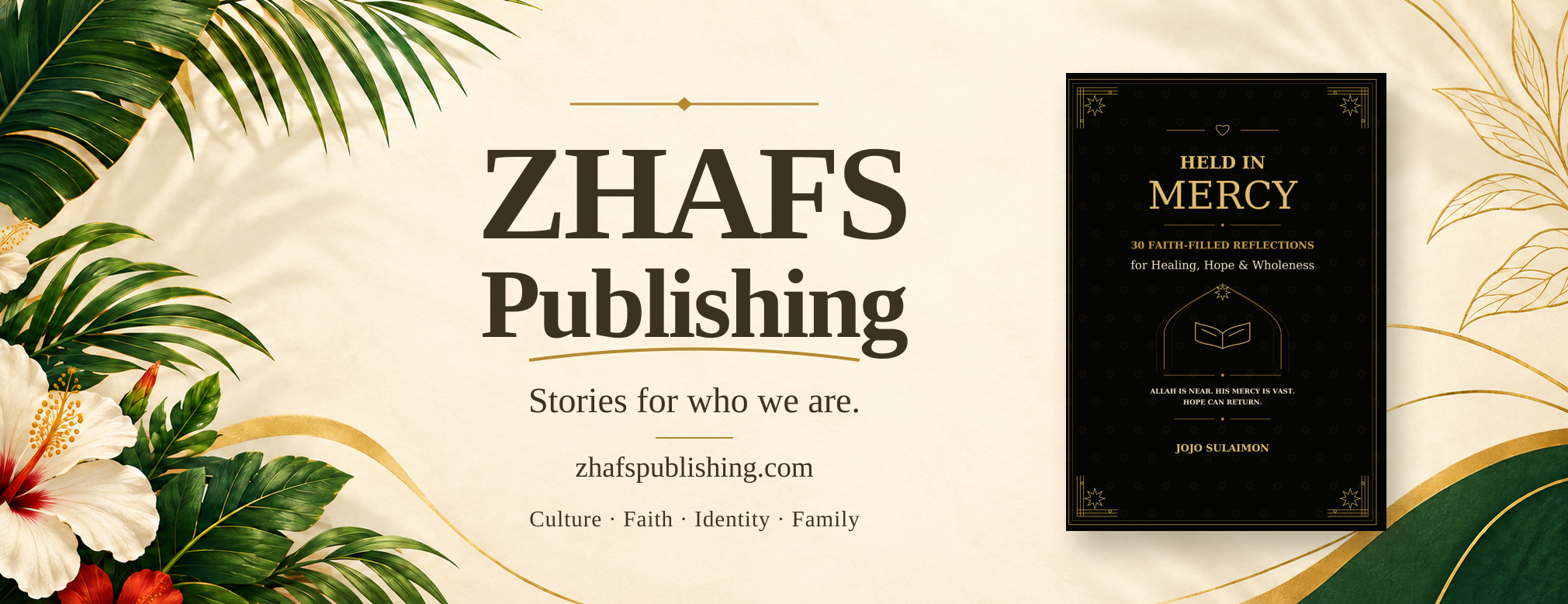 ZHAFS Publishing promotion featuring Held in Mercy