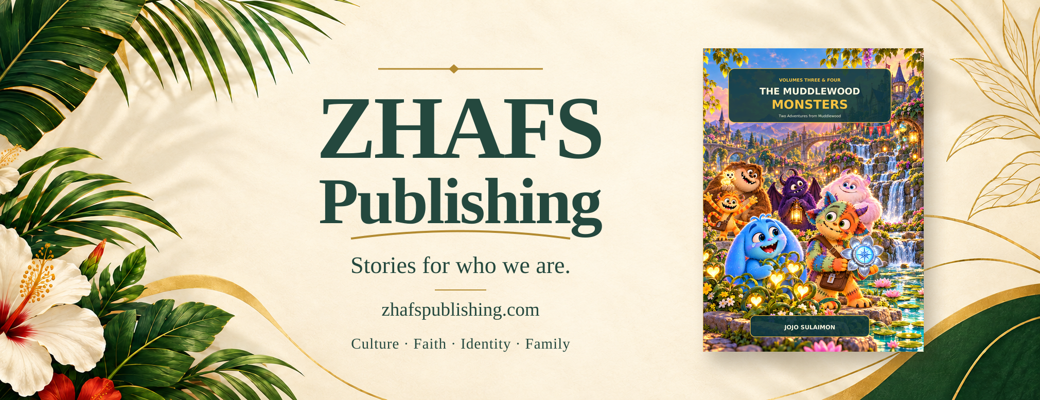 ZHAFS Publishing promotion featuring The Muddlewood Monsters: Volumes Three & Four